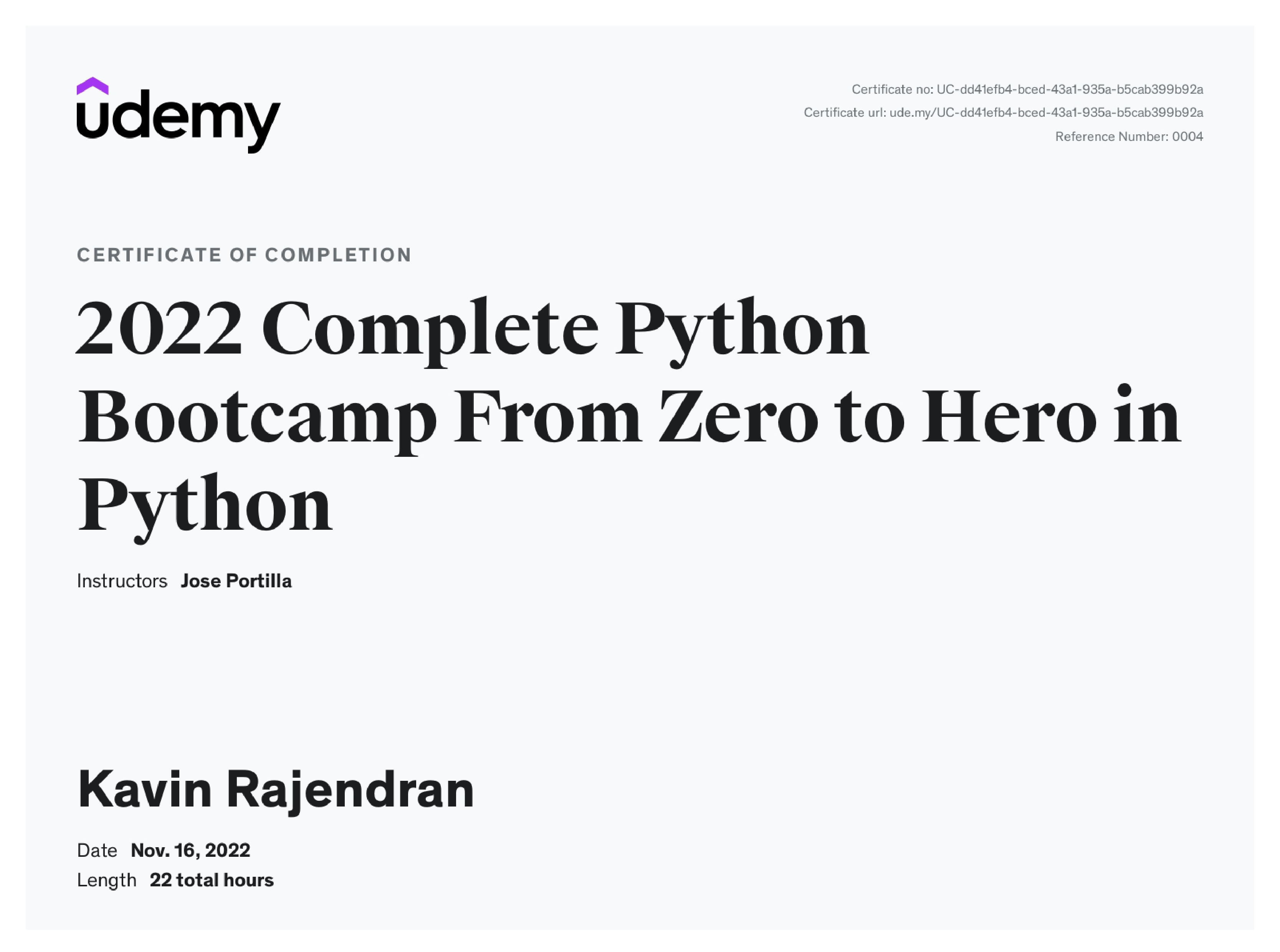 Python Certificate